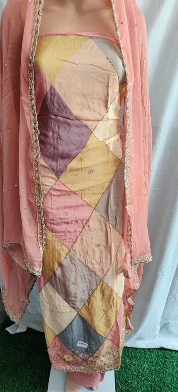 Very Nice Partywear Suit – Heavy Kurti Border & Siffon Dupatta