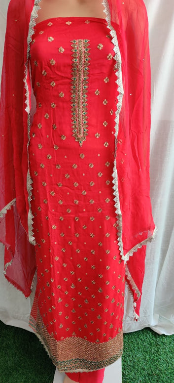 Heavy nack and full buti design siffon duptta very nice febric