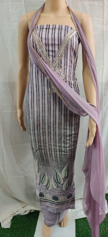 Heavy nack design very nice febric  siffon duptta