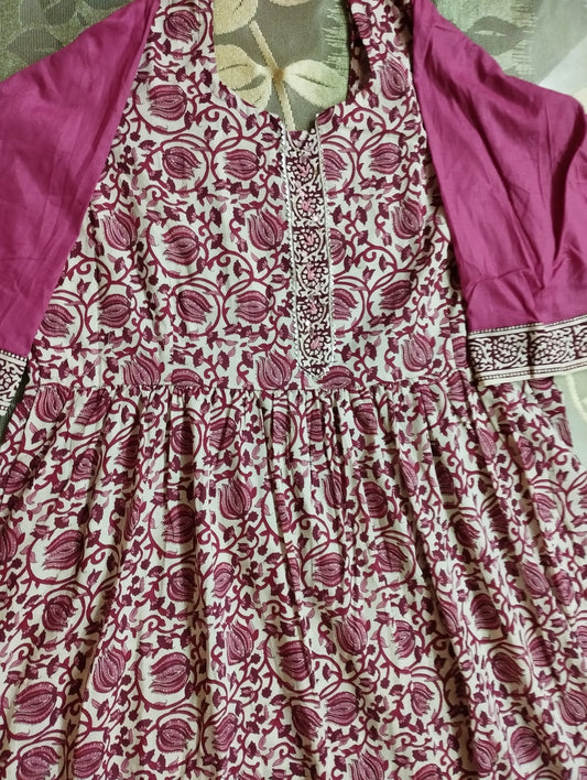Heavy cemric cotton kurti pant with duptta set