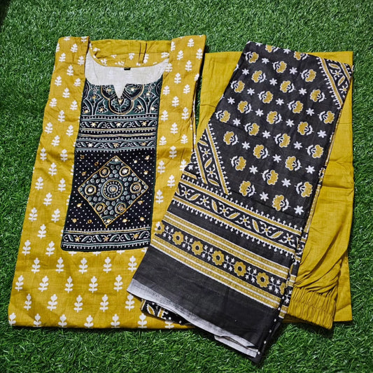 Cemric cotton kurti pant with dupatta set
