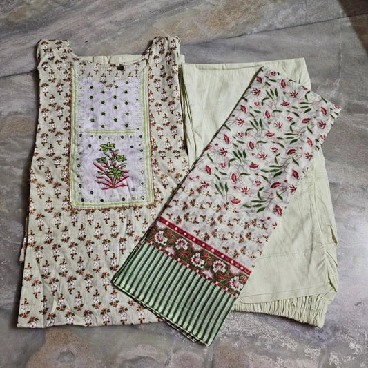 Cemric cotton kurti pant with dupatta