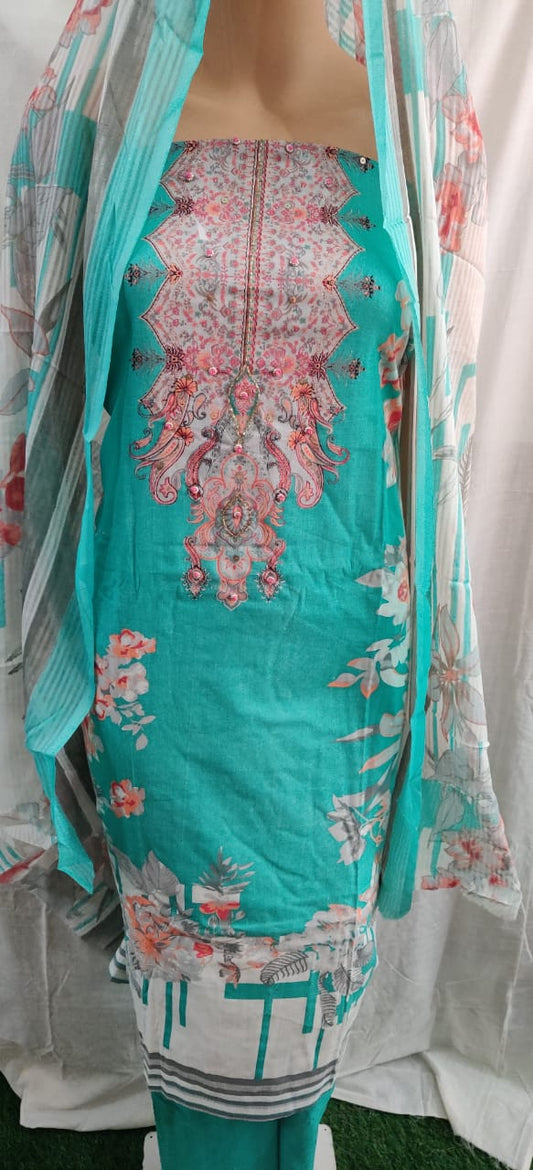 Heavy nack embroidery design verry nice cemric cotton duit