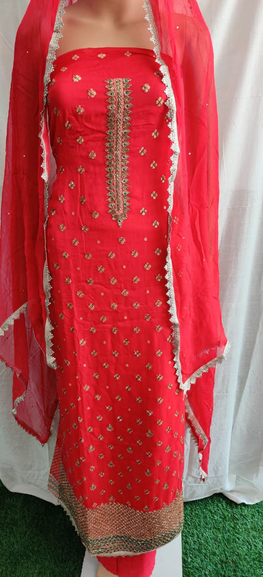 Heavy nack and full buti design siffon duptta very nice febric