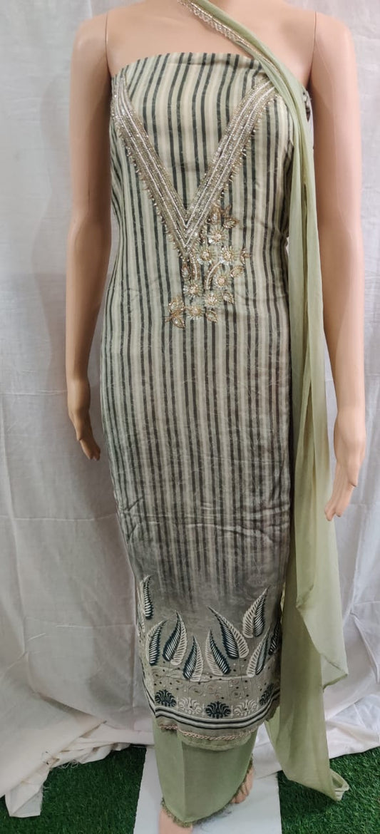 Heavy nack design very nice febric  siffon duptta