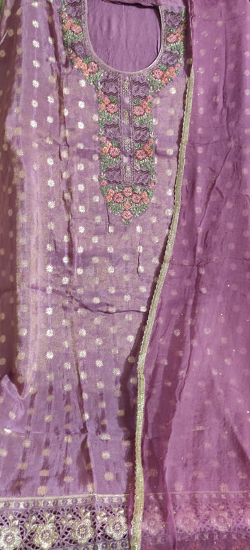 Heavy nack design partywear suit very nice febric with siffon duptta