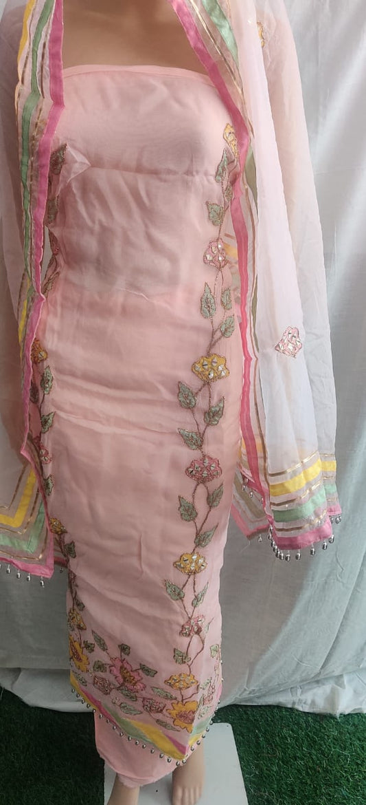 Fancy partywear suit orgenja febric beautiful