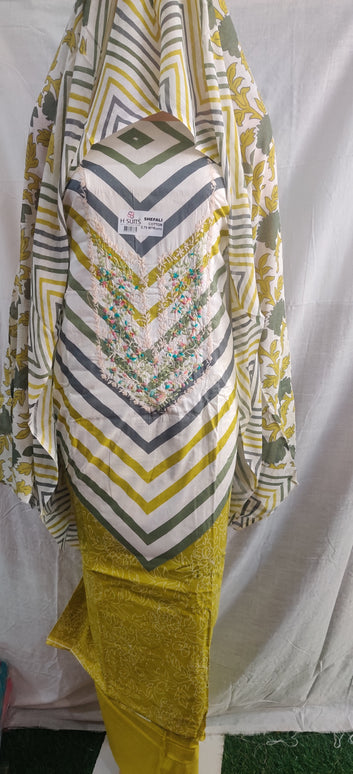 Lariya neck embroidery design cotton suit