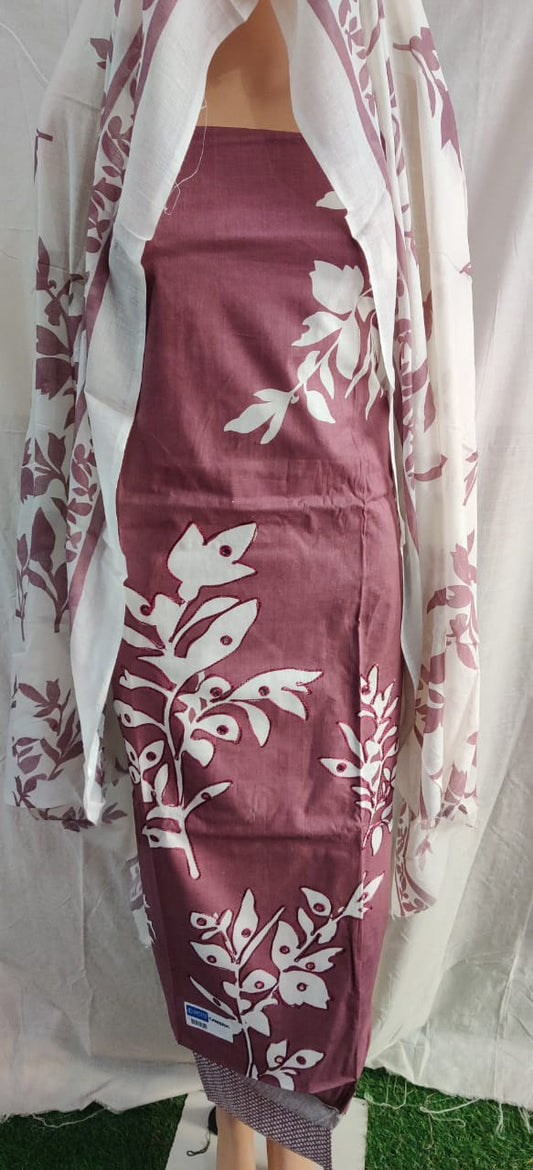 Mirror cemric cotton unstitched suit