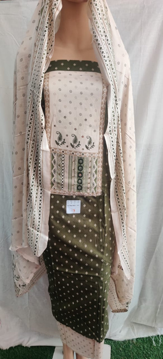 Heavy jaam reyon unstitched suit