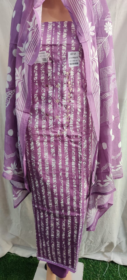 Heavy Tanis cotton unstitched suit