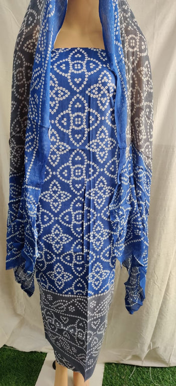 Bandhni cotton suit