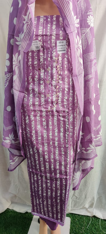 Heavy Tanis cotton unstitched suit