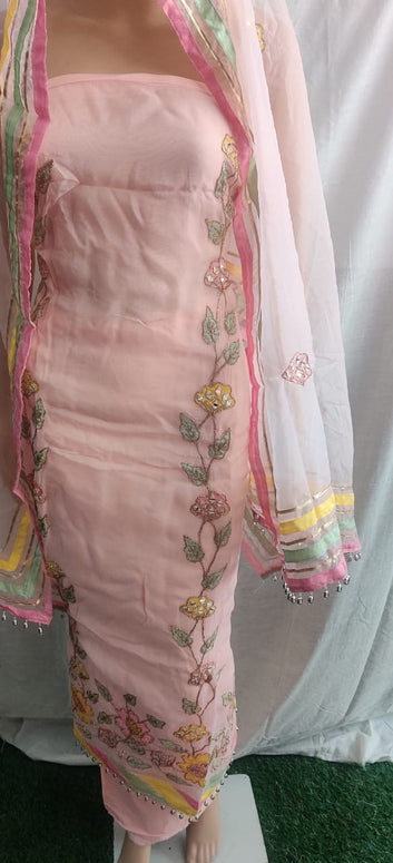 Fancy partywear suit orgenja febric beautiful