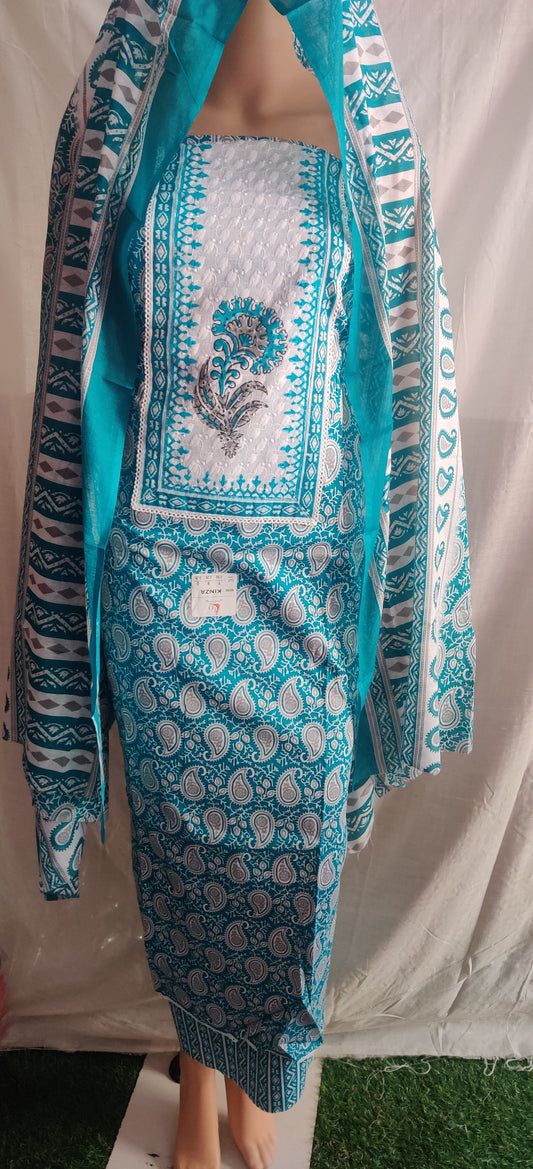 Patch work cemric cotton suit